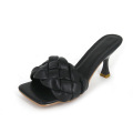 2021 estilo tejido de calzado de moda sandalias de verano para damas sandalias de tacón alto zapatillas para mujeres zapatillas
